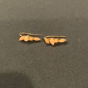 Pink faux stone crawler earrings